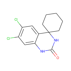 O=C1Nc2cc(Cl)c(Cl)cc2C2(CCCCC2)N1 ZINC000028376834