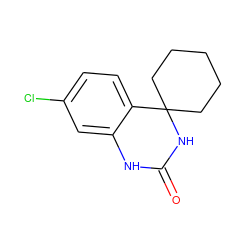 O=C1Nc2cc(Cl)ccc2C2(CCCCC2)N1 ZINC000028374025