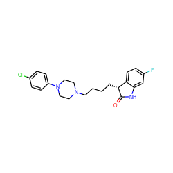 O=C1Nc2cc(F)ccc2[C@H]1CCCCN1CCN(c2ccc(Cl)cc2)CC1 ZINC000035860082