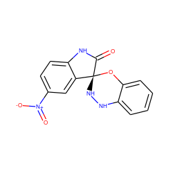 O=C1Nc2ccc([N+](=O)[O-])cc2[C@]12NNc1ccccc1O2 ZINC000006566354