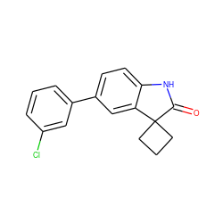 O=C1Nc2ccc(-c3cccc(Cl)c3)cc2C12CCC2 ZINC000013860660