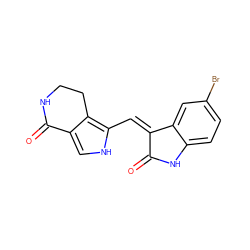 O=C1Nc2ccc(Br)cc2/C1=C/c1[nH]cc2c1CCNC2=O ZINC000012354830