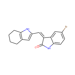 O=C1Nc2ccc(Br)cc2/C1=C/c1cc2c([nH]1)CCCC2 ZINC000003834050