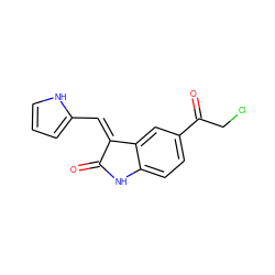 O=C1Nc2ccc(C(=O)CCl)cc2/C1=C/c1ccc[nH]1 ZINC000072107636