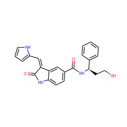 O=C1Nc2ccc(C(=O)N[C@H](CCO)c3ccccc3)cc2/C1=C/c1ccc[nH]1 ZINC001772606803