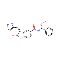 O=C1Nc2ccc(C(=O)N[C@H](CO)c3ccccc3)cc2/C1=C/c1ccc[nH]1 ZINC001772630351