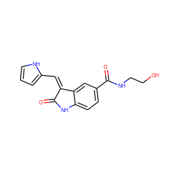 O=C1Nc2ccc(C(=O)NCCO)cc2/C1=C/c1ccc[nH]1 ZINC001772640766