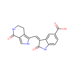 O=C1Nc2ccc(C(=O)O)cc2/C1=C/c1[nH]cc2c1CCNC2=O ZINC000013490199