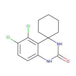 O=C1Nc2ccc(Cl)c(Cl)c2C2(CCCCC2)N1 ZINC000028371598