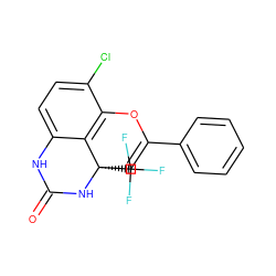 O=C1Nc2ccc(Cl)c3c2[C@](C(F)(F)F)(C=C(c2ccccc2)O3)N1 ZINC000006579080