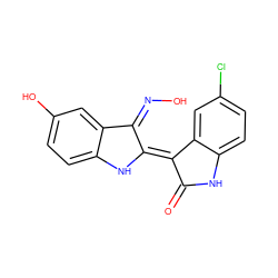 O=C1Nc2ccc(Cl)cc2/C1=C1/Nc2ccc(O)cc2/C1=N/O ZINC000101342030