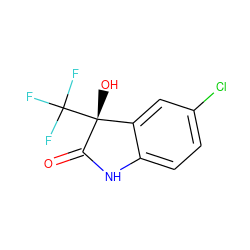 O=C1Nc2ccc(Cl)cc2[C@@]1(O)C(F)(F)F ZINC000002052705