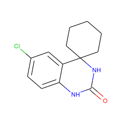 O=C1Nc2ccc(Cl)cc2C2(CCCCC2)N1 ZINC000028376337