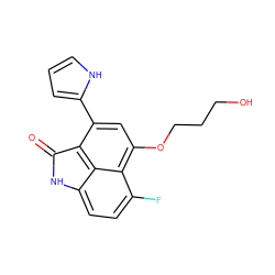 O=C1Nc2ccc(F)c3c(OCCCO)cc(-c4ccc[nH]4)c1c23 ZINC000013535956