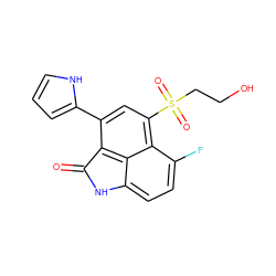 O=C1Nc2ccc(F)c3c(S(=O)(=O)CCO)cc(-c4ccc[nH]4)c1c23 ZINC000013535991