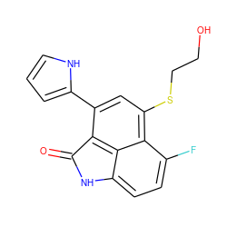 O=C1Nc2ccc(F)c3c(SCCO)cc(-c4ccc[nH]4)c1c23 ZINC000013535979