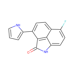 O=C1Nc2ccc(F)c3ccc(-c4ccc[nH]4)c1c23 ZINC000000003492