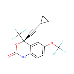 O=C1Nc2ccc(OC(F)(F)F)cc2[C@@](C#CC2CC2)(C(F)(F)F)O1 ZINC000006567528