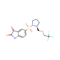 O=C1Nc2ccc(S(=O)(=O)N3CCC[C@H]3COCC(F)(F)F)cc2C1=O ZINC000095605331