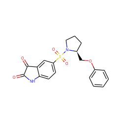 O=C1Nc2ccc(S(=O)(=O)N3CCC[C@H]3COc3ccccc3)cc2C1=O ZINC000013676453