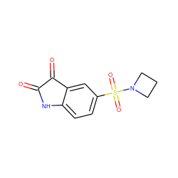 O=C1Nc2ccc(S(=O)(=O)N3CCC3)cc2C1=O ZINC000013863058