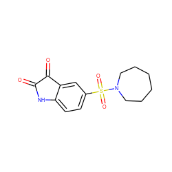 O=C1Nc2ccc(S(=O)(=O)N3CCCCCC3)cc2C1=O ZINC000013863059