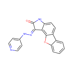 O=C1Nc2ccc3c(oc4ccccc43)c2/C1=N/Nc1ccncc1 ZINC000005590206