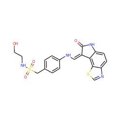 O=C1Nc2ccc3ncsc3c2/C1=C/Nc1ccc(CS(=O)(=O)NCCO)cc1 ZINC000013470498