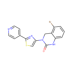 O=C1Nc2cccc(Br)c2CN1c1csc(-c2ccncc2)n1 ZINC000014974661