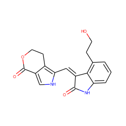 O=C1Nc2cccc(CCO)c2/C1=C/c1[nH]cc2c1CCOC2=O ZINC000013490194