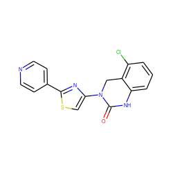 O=C1Nc2cccc(Cl)c2CN1c1csc(-c2ccncc2)n1 ZINC000014974658