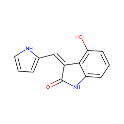 O=C1Nc2cccc(O)c2/C1=C/c1ccc[nH]1 ZINC000028823439