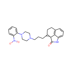 O=C1Nc2cccc3c2[C@]1(CCCCN1CCN(c2ccccc2[N+](=O)[O-])CC1)CCC3 ZINC000013473690