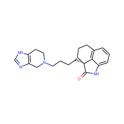 O=C1Nc2cccc3c2[C@]1(CCCCN1CCc2[nH]cnc2C1)CCC3 ZINC000013817863