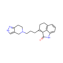 O=C1Nc2cccc3c2[C@]1(CCCCN1CCc2n[nH]cc2C1)CCC3 ZINC000013817869