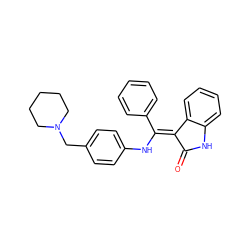 O=C1Nc2ccccc2/C1=C(/Nc1ccc(CN2CCCCC2)cc1)c1ccccc1 ZINC000040977544