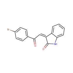 O=C1Nc2ccccc2/C1=C/C(=O)c1ccc(Br)cc1 ZINC000000547375