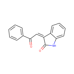 O=C1Nc2ccccc2/C1=C/C(=O)c1ccccc1 ZINC000018117761