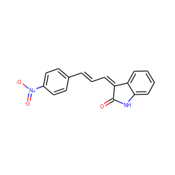 O=C1Nc2ccccc2/C1=C/C=C/c1ccc([N+](=O)[O-])cc1 ZINC000474603550