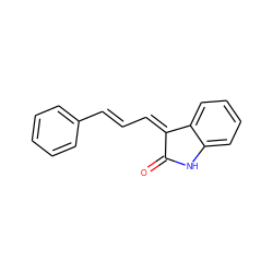 O=C1Nc2ccccc2/C1=C/C=C/c1ccccc1 ZINC000013407411