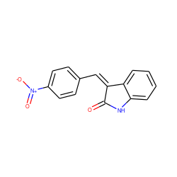 O=C1Nc2ccccc2/C1=C/c1ccc([N+](=O)[O-])cc1 ZINC000000137099