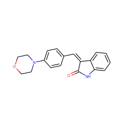 O=C1Nc2ccccc2/C1=C/c1ccc(N2CCOCC2)cc1 ZINC000003262621