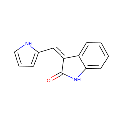 O=C1Nc2ccccc2/C1=C/c1ccc[nH]1 ZINC000003874586