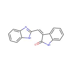 O=C1Nc2ccccc2/C1=C/c1nc2ccccc2[nH]1 ZINC000004149734