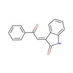 O=C1Nc2ccccc2/C1=C\C(=O)c1ccccc1 ZINC000031719993