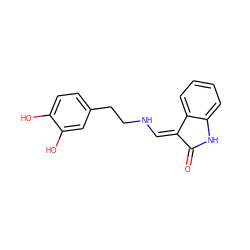 O=C1Nc2ccccc2/C1=C\NCCc1ccc(O)c(O)c1 ZINC000013756545