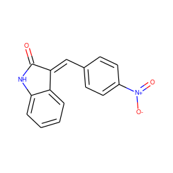 O=C1Nc2ccccc2/C1=C\c1ccc([N+](=O)[O-])cc1 ZINC000012339650