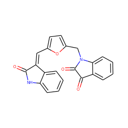 O=C1Nc2ccccc2/C1=C\c1ccc(CN2C(=O)C(=O)c3ccccc32)o1 ZINC000095560202