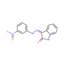 O=C1Nc2ccccc2/C1=N/Nc1cccc([N+](=O)[O-])c1 ZINC000007950079