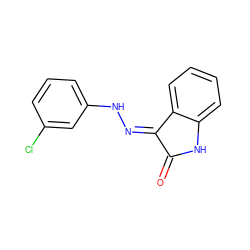 O=C1Nc2ccccc2/C1=N\Nc1cccc(Cl)c1 ZINC000013122408